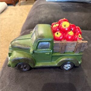 Hobby Lobby fall decor green truck with apples
